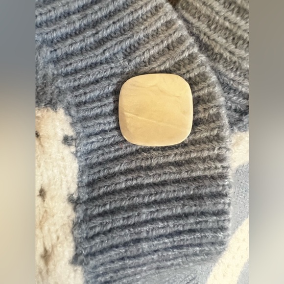 FRNCH Blue & White Open Front Lahlia Cardigan Size M Knitting long sleeves - Picture 4 of 16